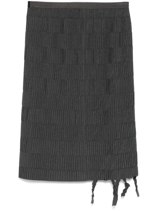 Fringe Hem Waist Skirt