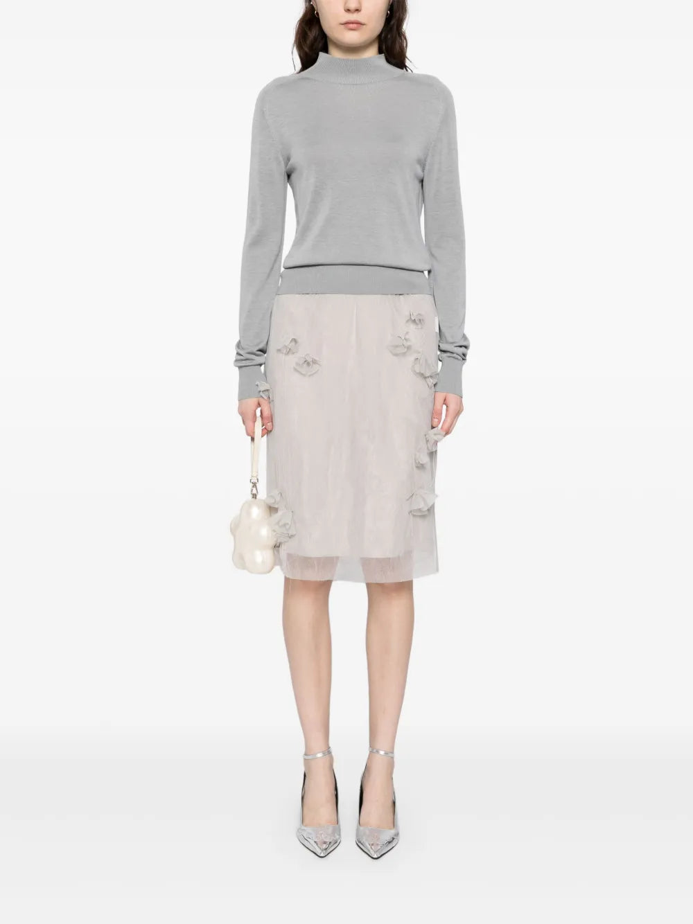 Gauze Pencil-Waist Skirt