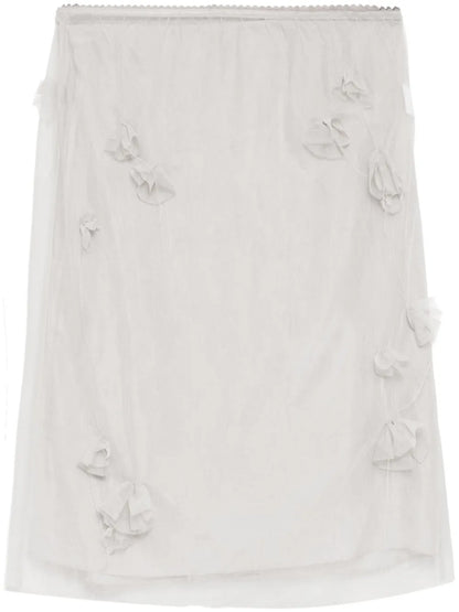 Gauze Pencil-Waist Skirt