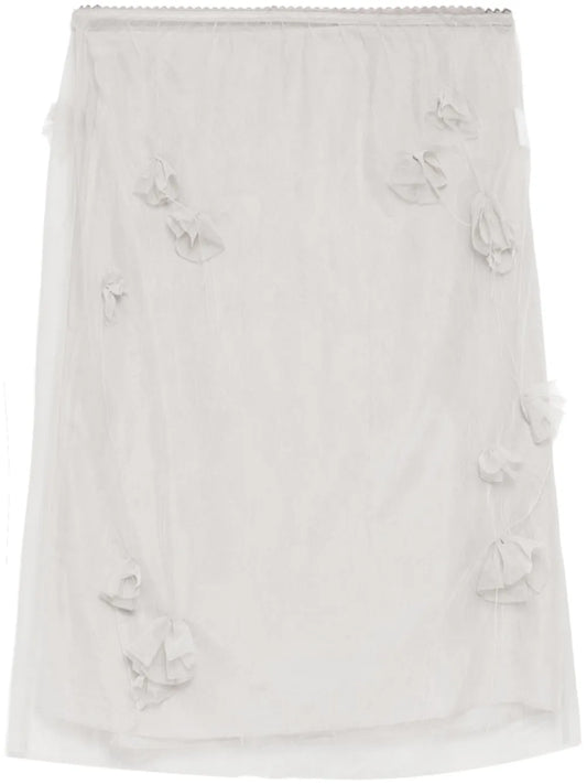 Gauze Pencil-Waist Skirt