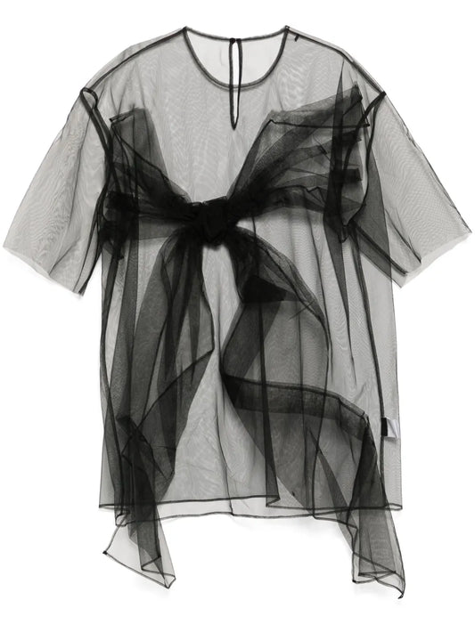 Bow-Embellished Oversize T-Shirt