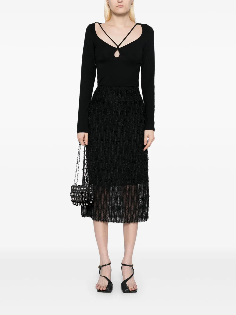 Gauze Fitted Waist Skirt