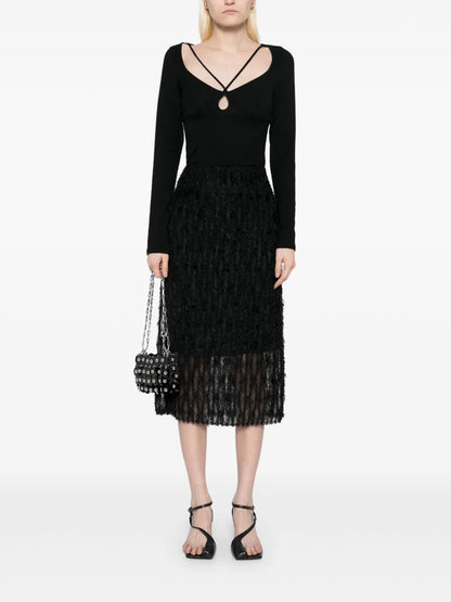 Gauze Fitted Waist Skirt