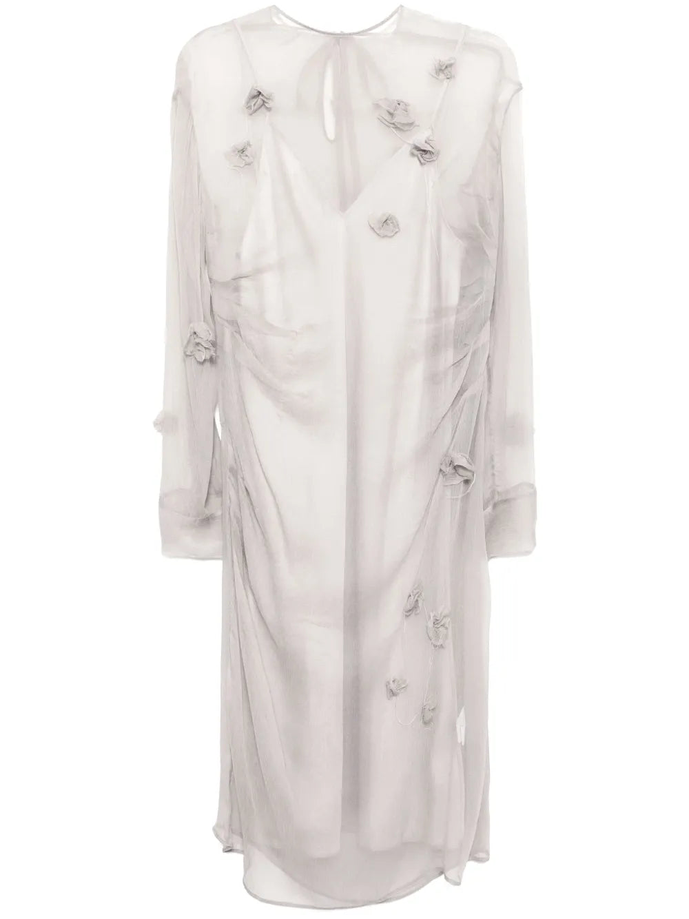 Rounded Collar Silk Dress