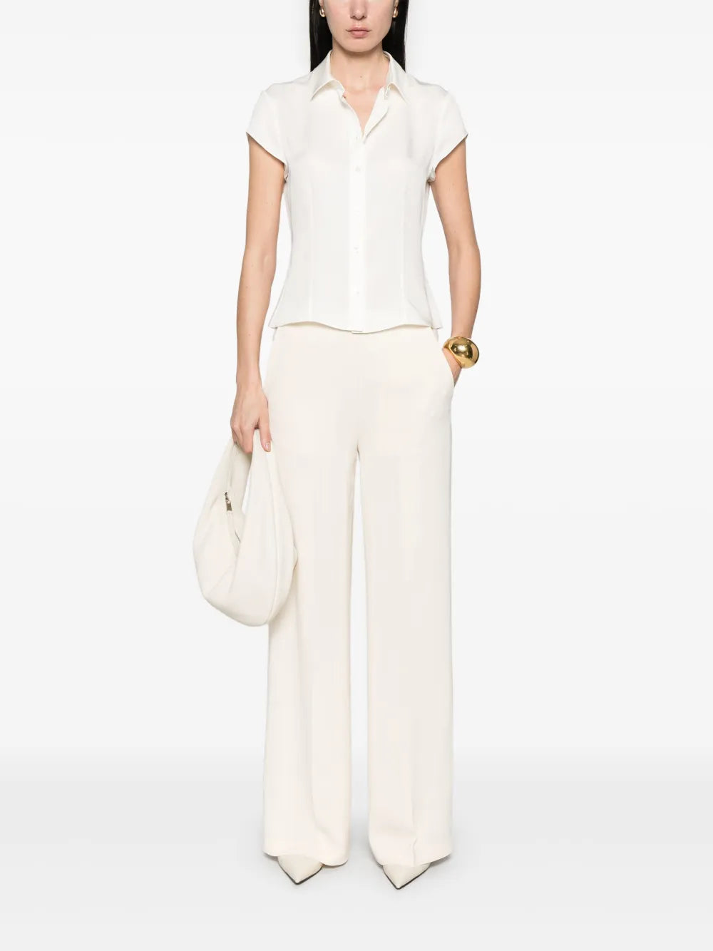 Cap-Sleeves Georgette Shirt