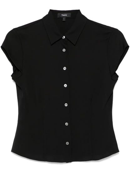 Cap-Sleeves Georgette Shirt
