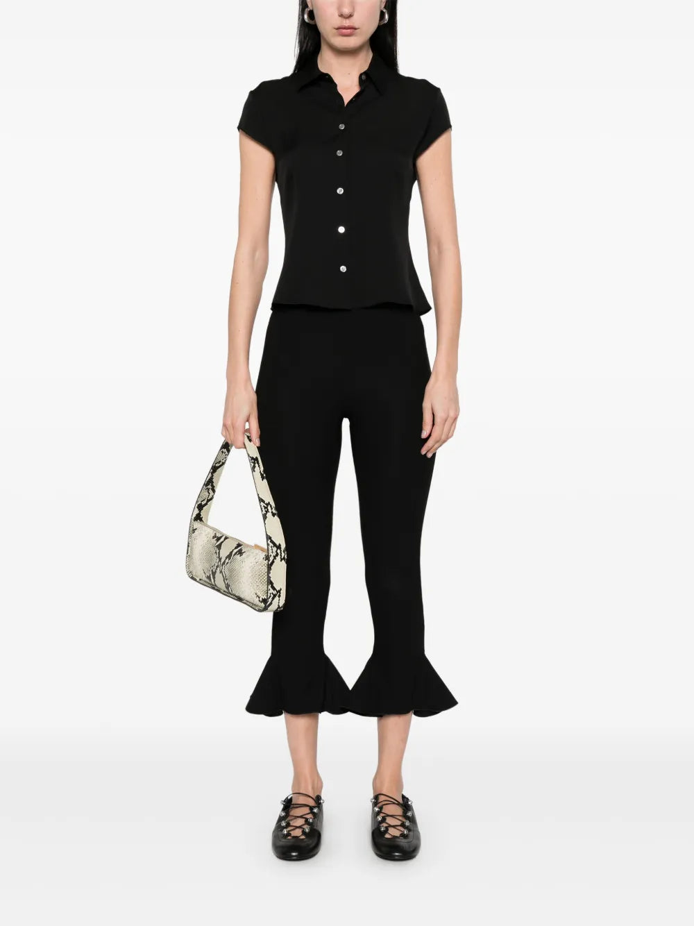 Cap-Sleeves Georgette Shirt