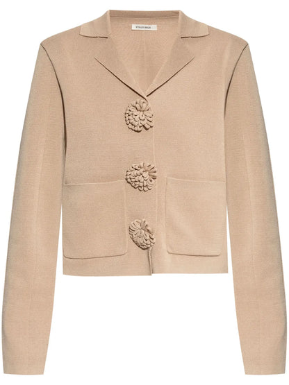 Floral-Appliqué Cardigan