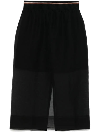 Semi-Sheer Midi Skirt