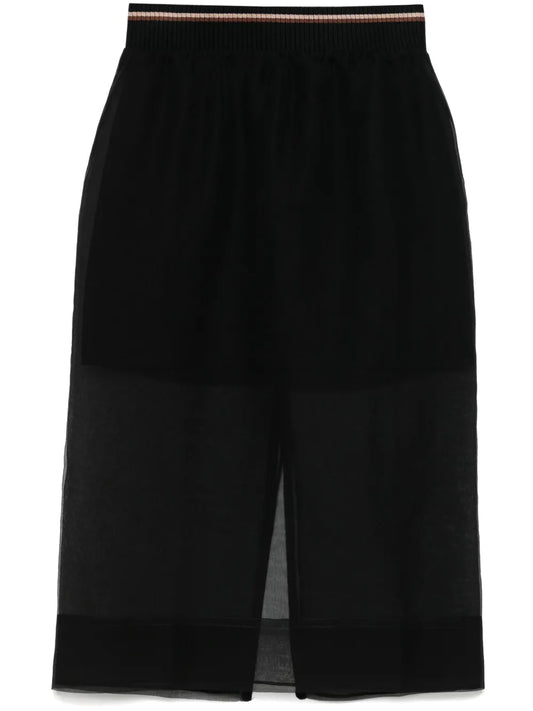 Semi-Sheer Midi Skirt