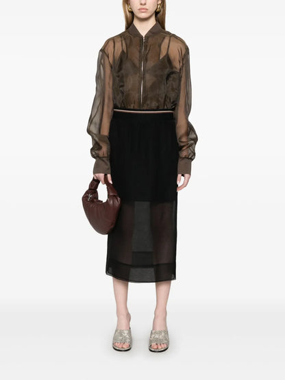 Semi-Sheer Midi Skirt