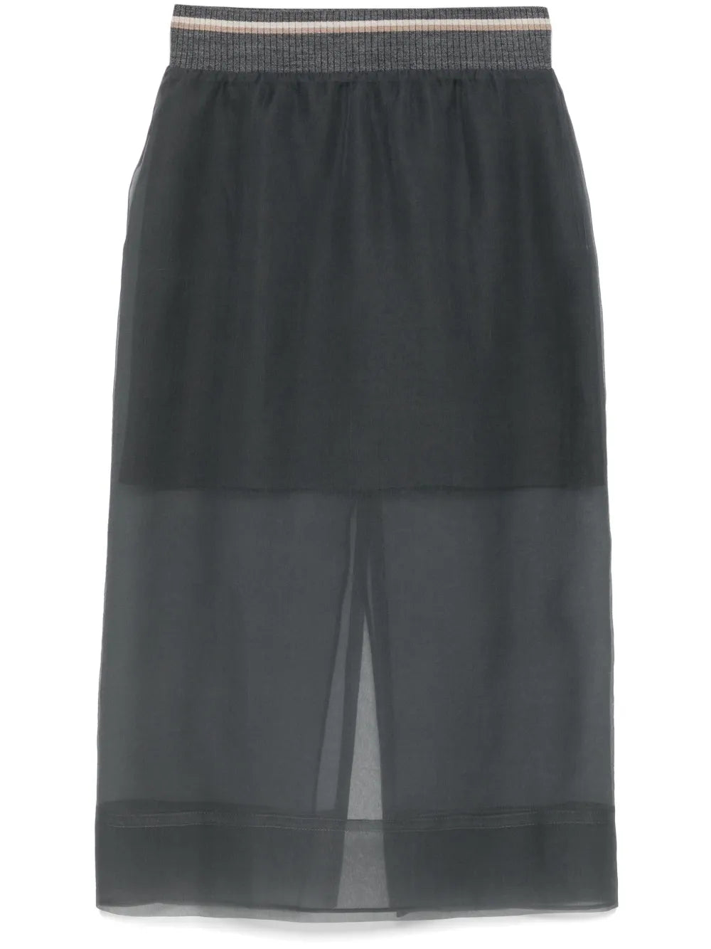 Semi-Sheer Midi Skirt