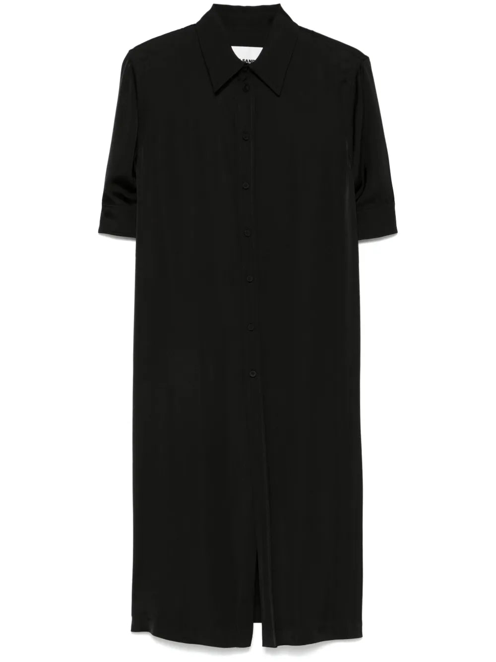 Satin Midi Shirt Dress