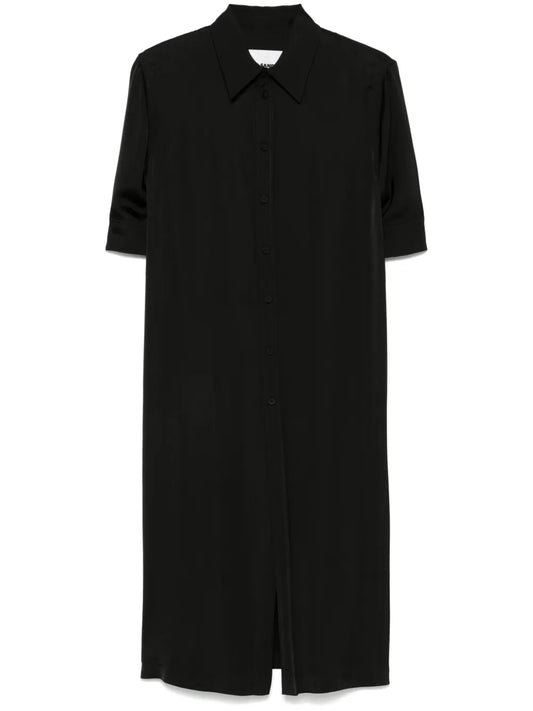 Satin Midi Shirt Dress