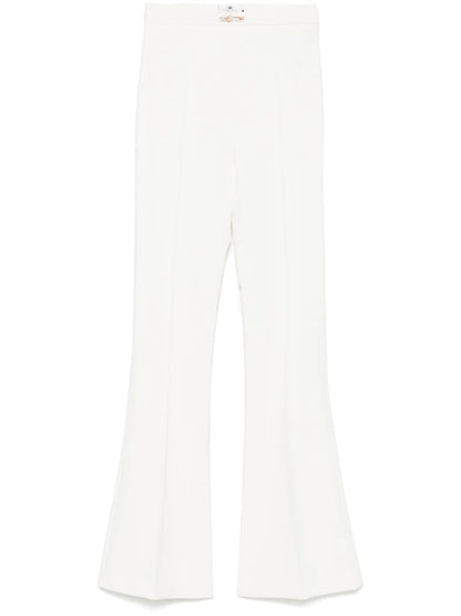 Double-Layer Crepe Flared Trousers