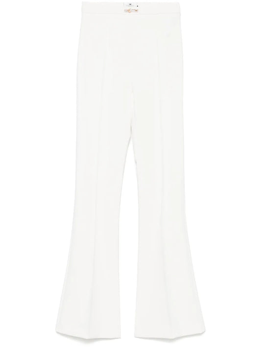 Double-Layer Crepe Flared Trousers