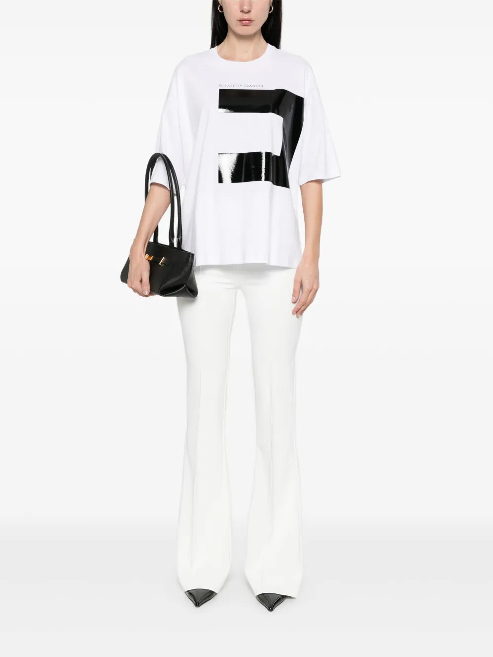 Double-Layer Crepe Flared Trousers