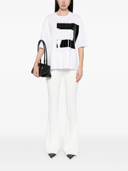 Double-Layer Crepe Flared Trousers