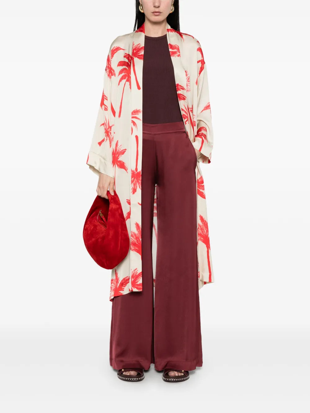 Palm Trees-Printed Coat