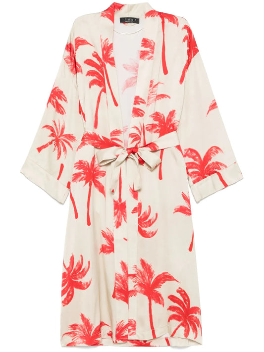 Palm Trees-Printed Coat