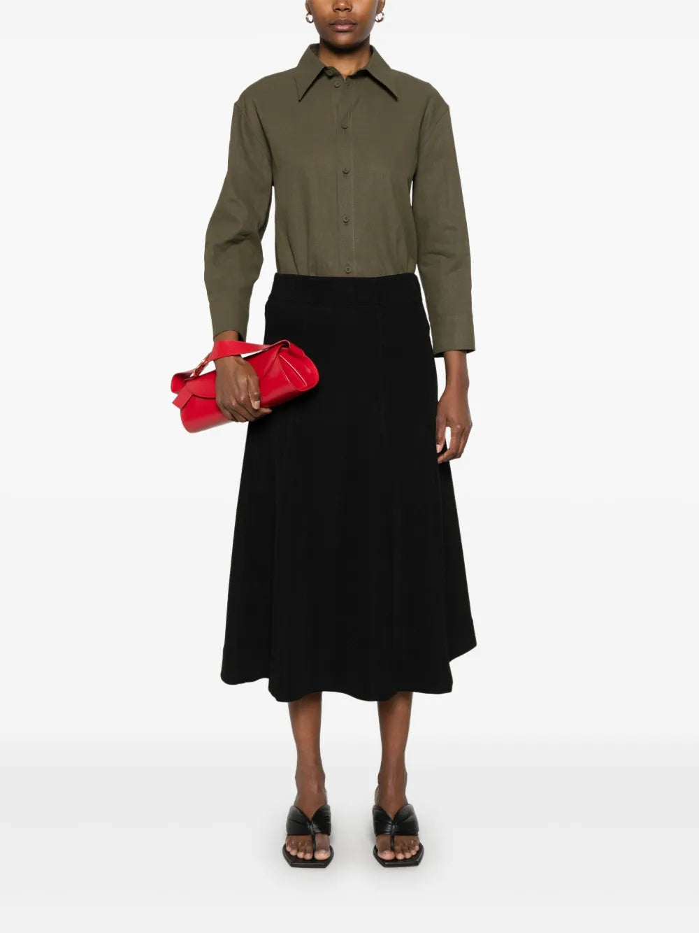 Flared Midi Skirt