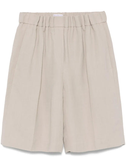 Elasticated-Waist Shorts