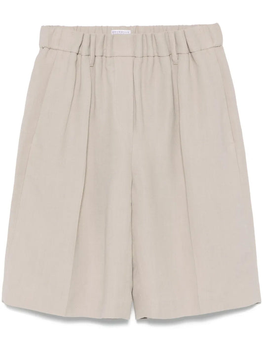 Elasticated-Waist Shorts