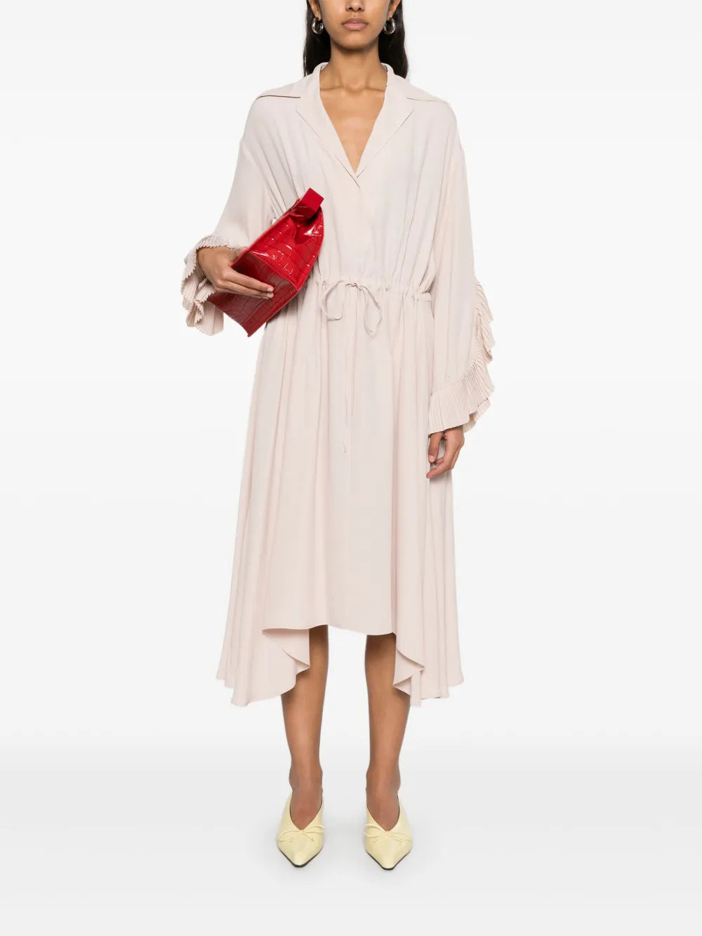 Asymmetric Midi Shirt Dress