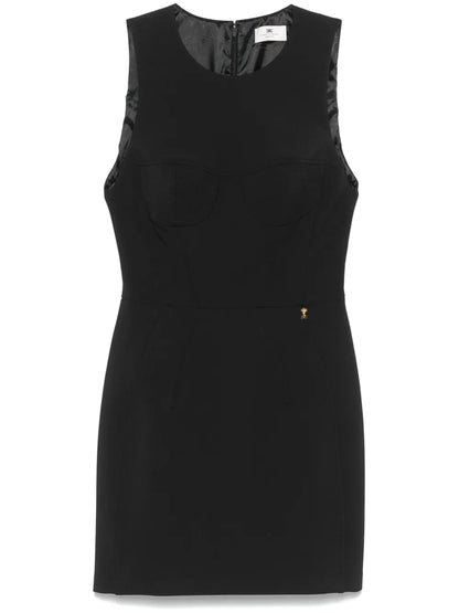 Floral-Charm Crepe Mini Dress