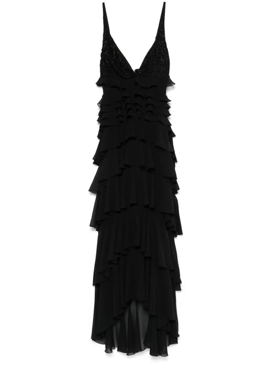 Georgette Flounced Gown