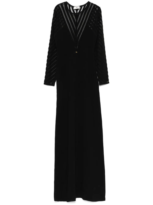 Semi-Sheer Detail Gown