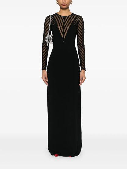 Semi-Sheer Detail Gown