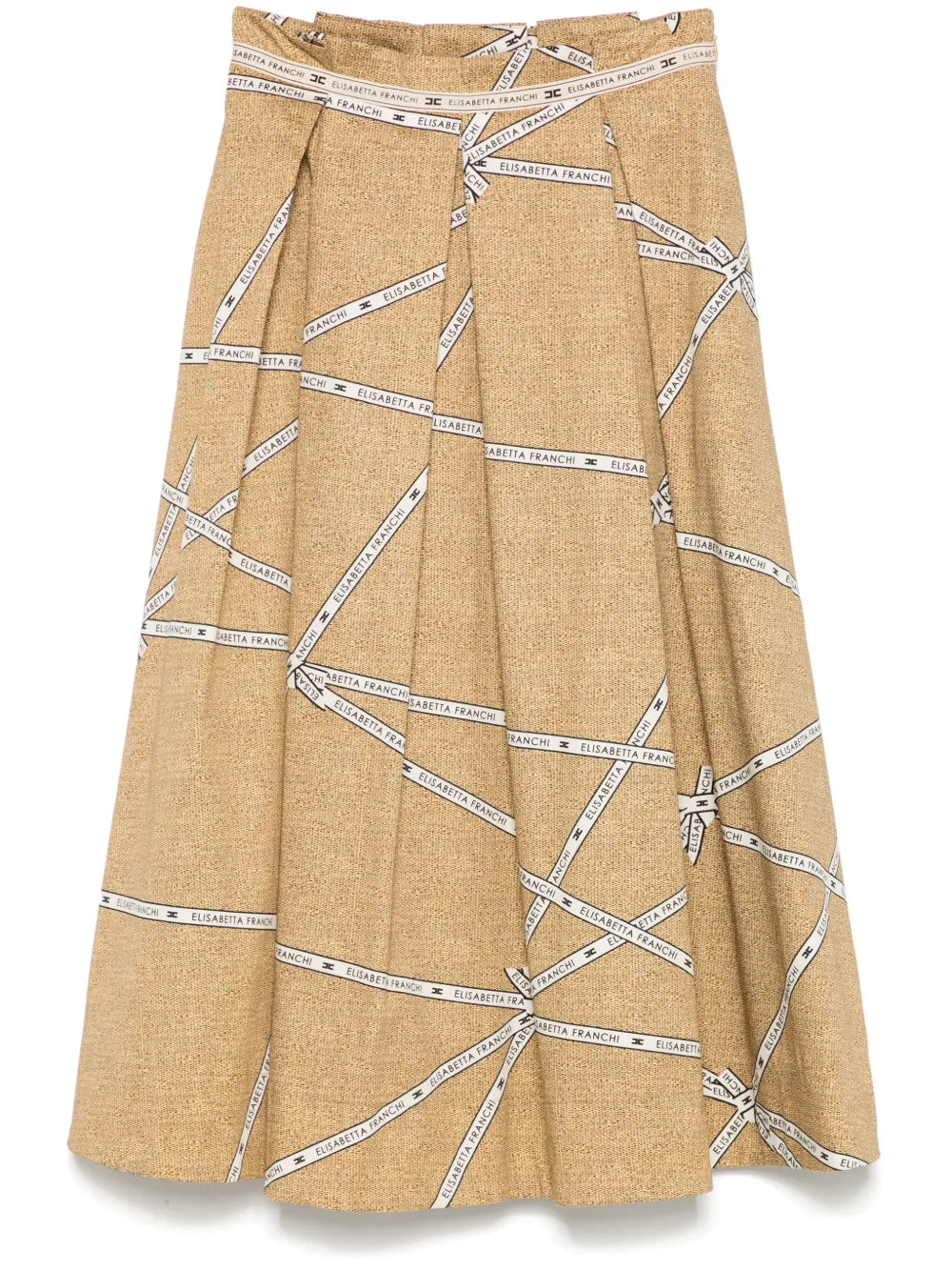 Raffia-Print Midi Skirt