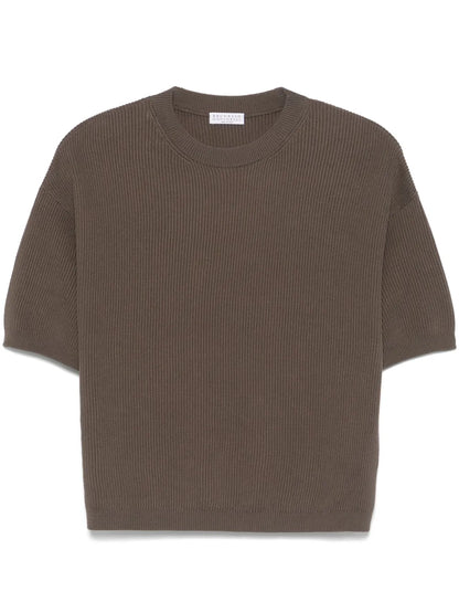 Fine-Ribbed T-Shirt