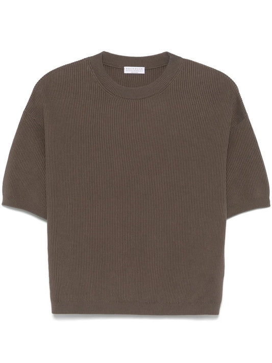 Fine-Ribbed T-Shirt