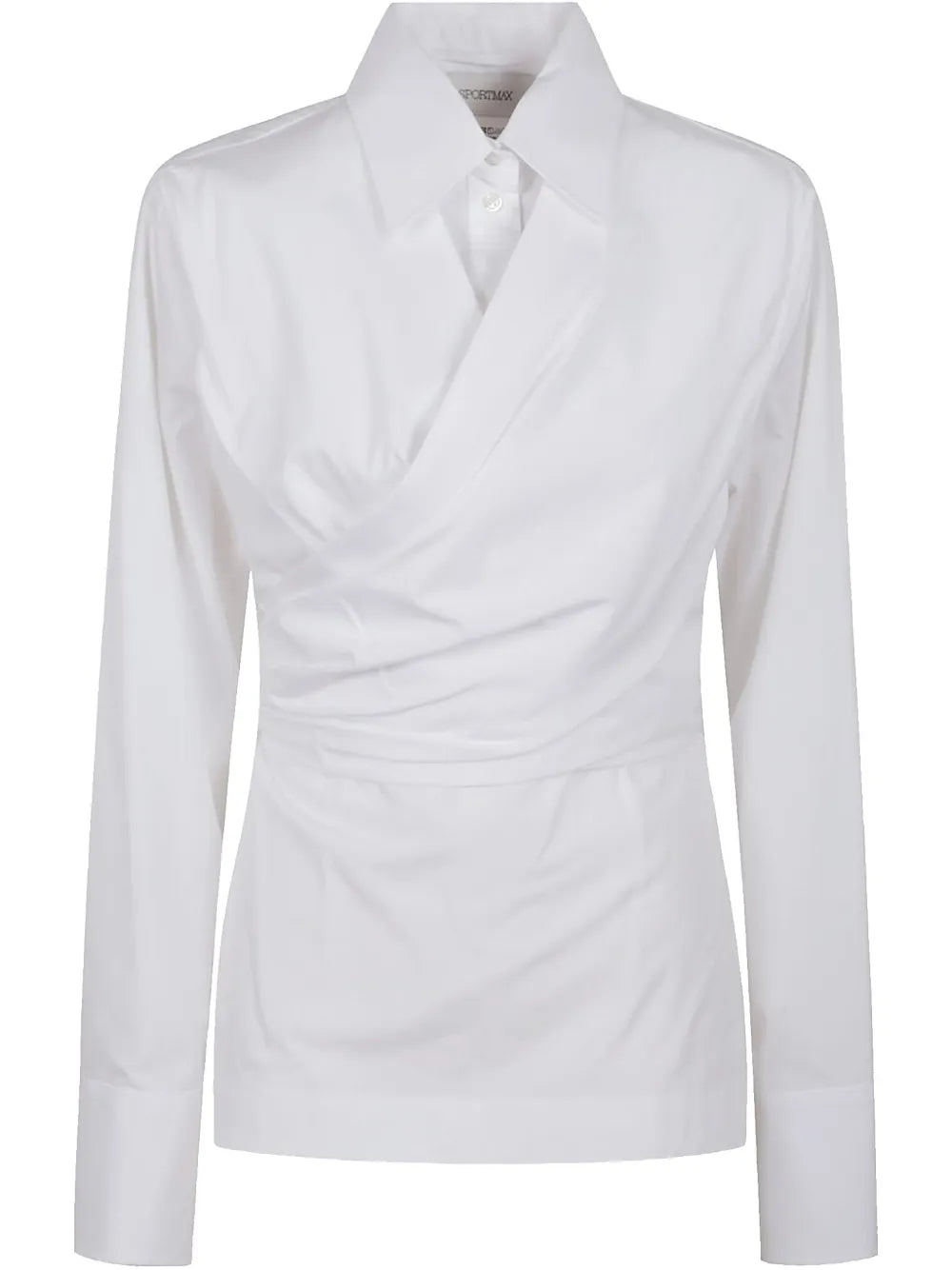 Wrap-Front Long-Sleeve Top