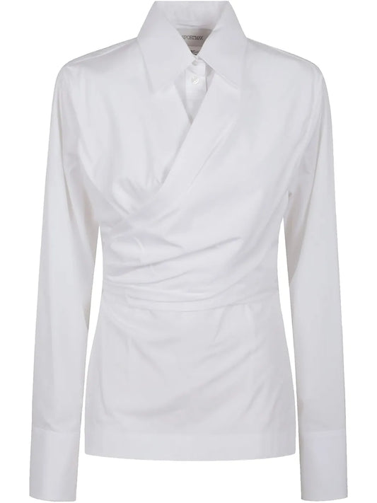 Wrap-Front Long-Sleeve Top