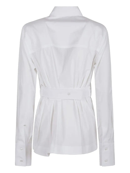 Wrap-Front Long-Sleeve Top