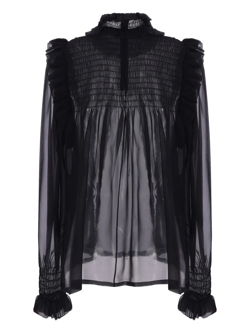 Semi-Sheer Crepe Blouse