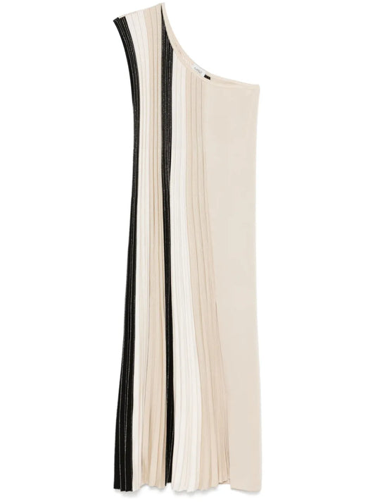 Plissé Clourblock Midi Dress