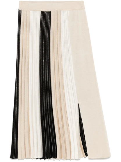 Plissé Colourblock Midi Skirt