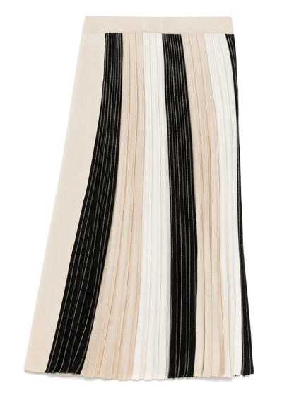 Plissé Colourblock Midi Skirt