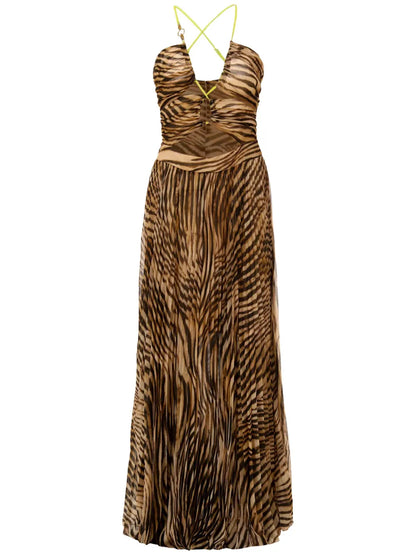 Zebra-Print Maxi Dress