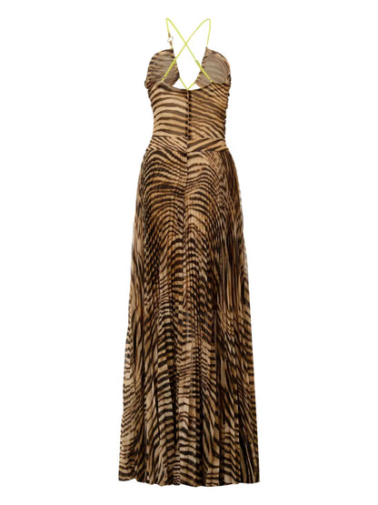 Zebra-Print Maxi Dress