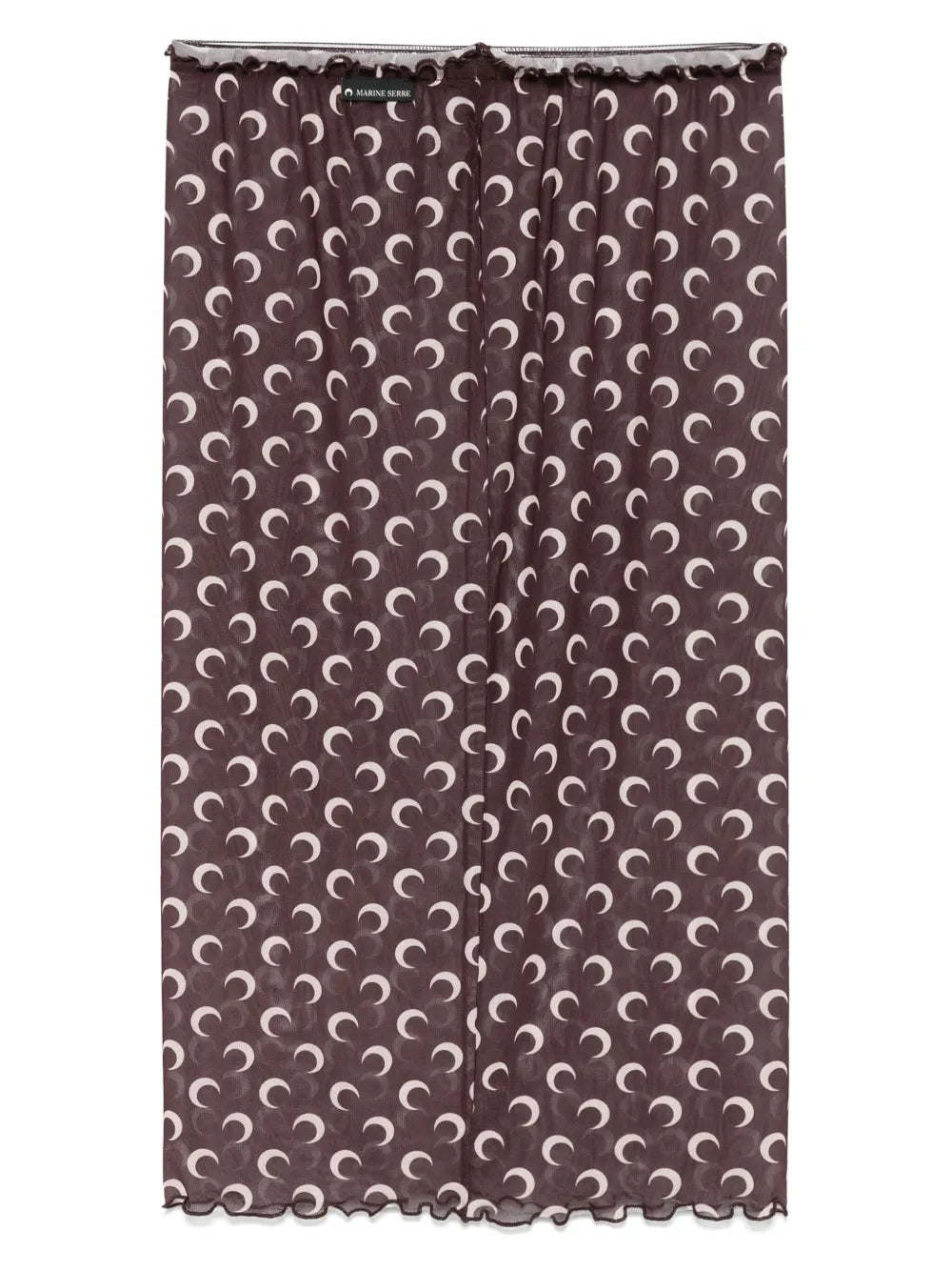 Crescent Moon-Print Midi Skirt