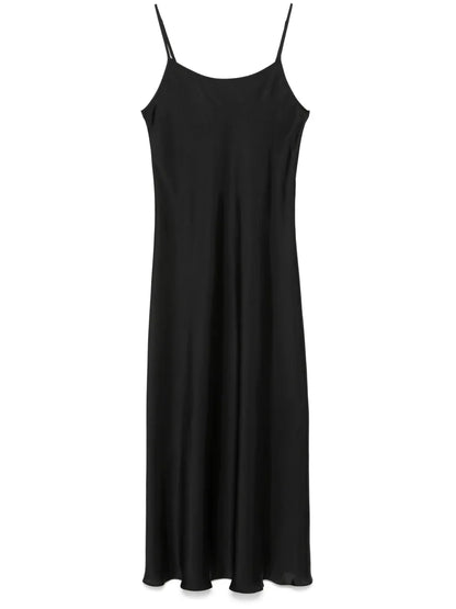 Asymmetric Satin Slip Dress