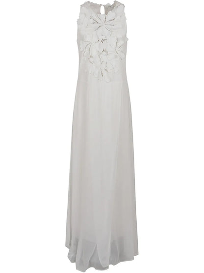 Floral-Embroidered Maxi Dress