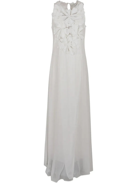 Floral-Embroidered Maxi Dress