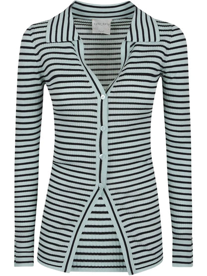 Striped Button-Up Cardigan