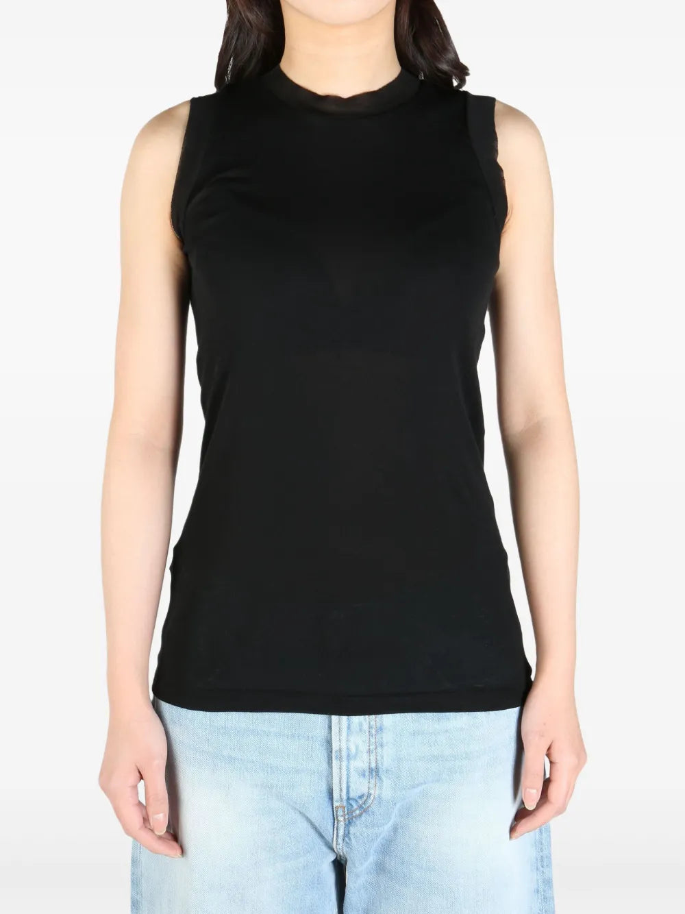 Ribbed Sheer Tank Top